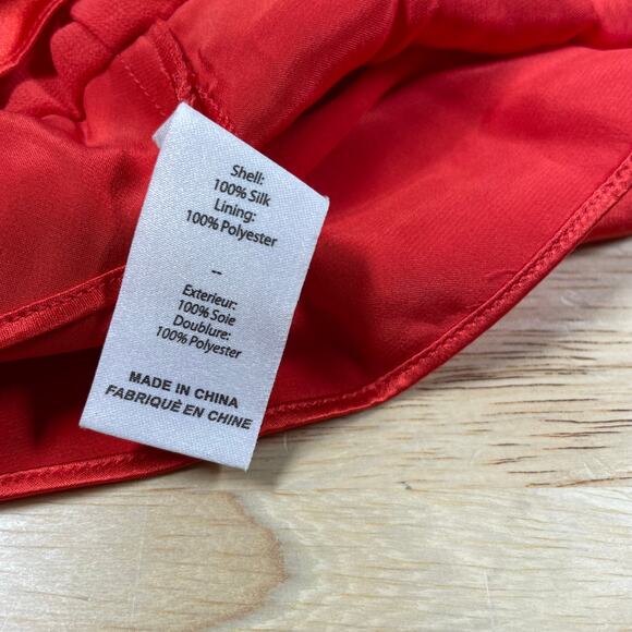 Cinq à Sept NWT Mirin Silk Top Chili Pepper Red Tank Blouse V-Neck Size XS - Picture 11 of 13
